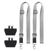 2 light gray long ropes + 4 clips (opp bag)