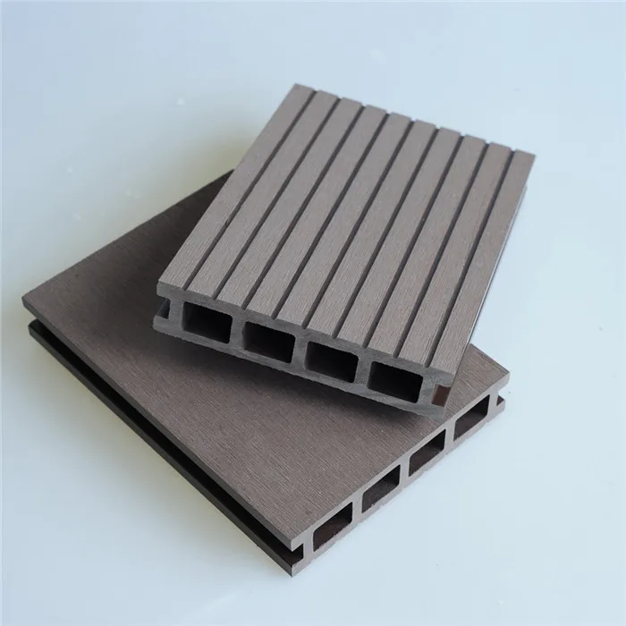 Anti-Slip Anti-Fade Extruded Wood Plastic Decking Outdoor WPC Composite Board
