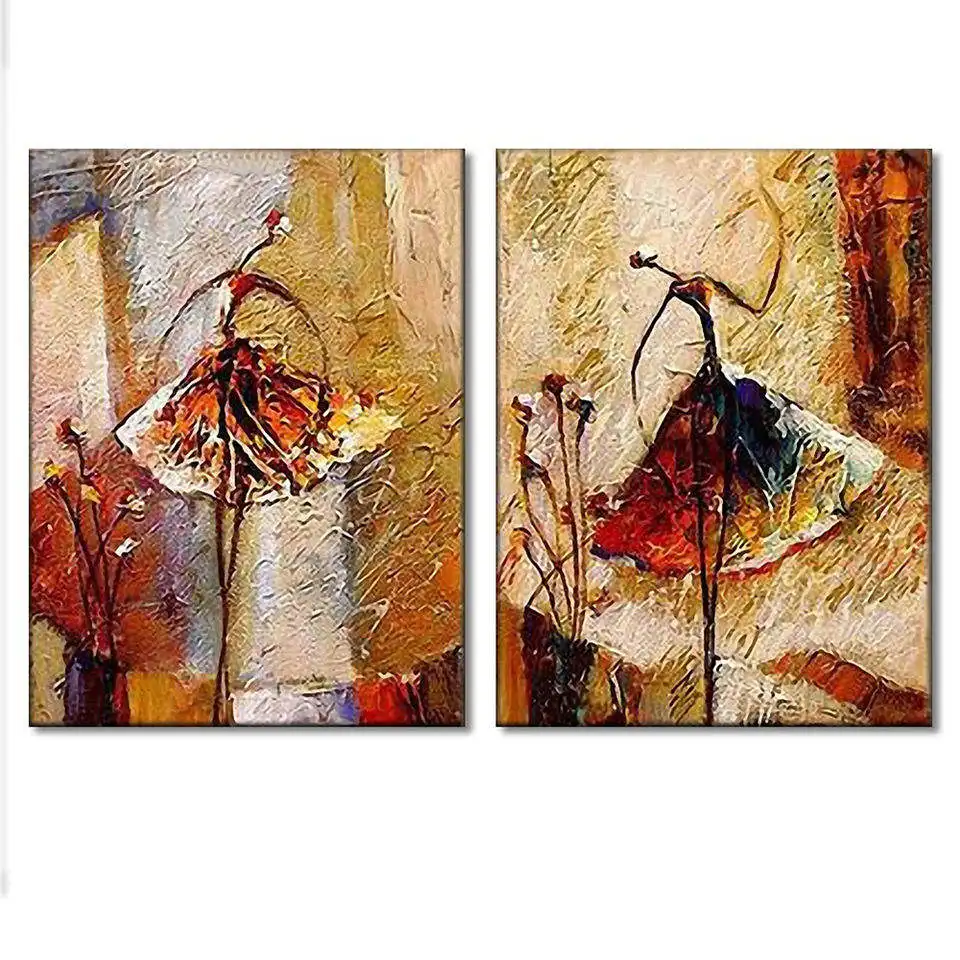 Modern Abstract Famous Handmade Ballerina Ballet Dancer Girl Art Oil Painting on Canvas
