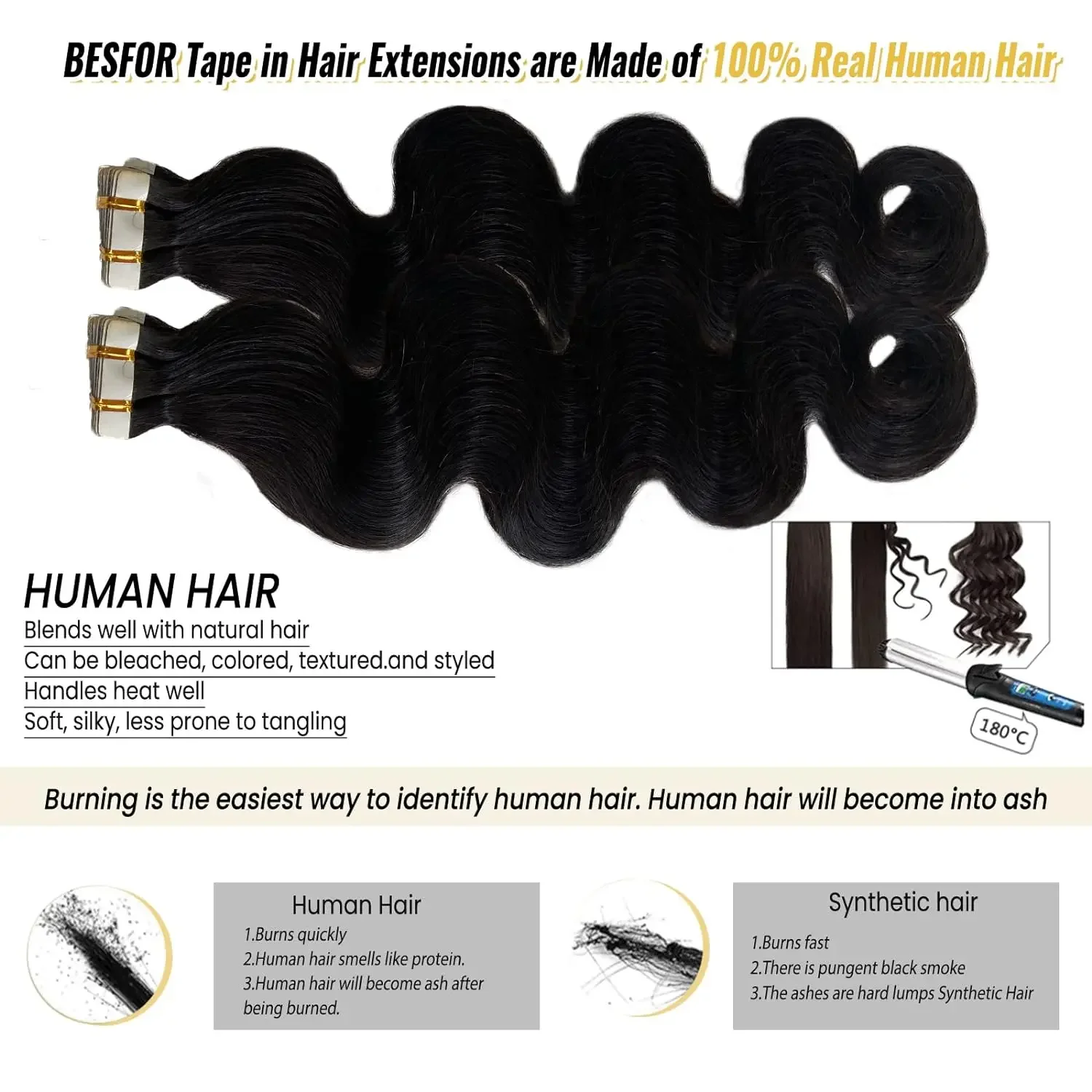 Body Wave Natürliches schwarzes Tape In Haarverlängerungen 50G/20Stk. Skin Weft 100% Remy Echthaar Tape In Haarverlängerungen für schwarze Frauen_voghion.com