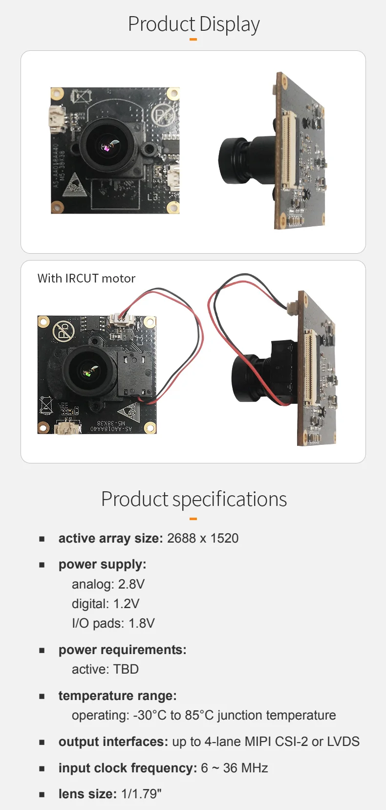 DGZX MIPI HD 4MP NIR HDR camera module插图1