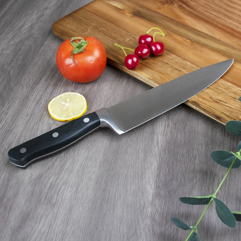 OEM 14pcs/Set Kitchen Cutting Tool Block Set Sharpener Stainless Steel Blade Wood Handle Kitchen Knife Set