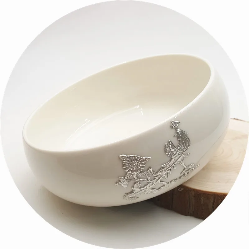 Прямая поставка с завода изысканный керамический чайный набор для мытья большая миска белый фарфоровый очистки чайной чашки