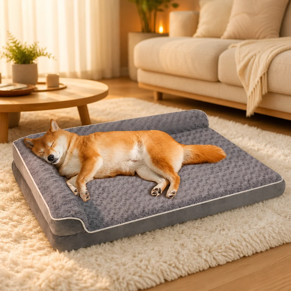 Fancie Low Bolster Dog Bed Rose — Product details 2