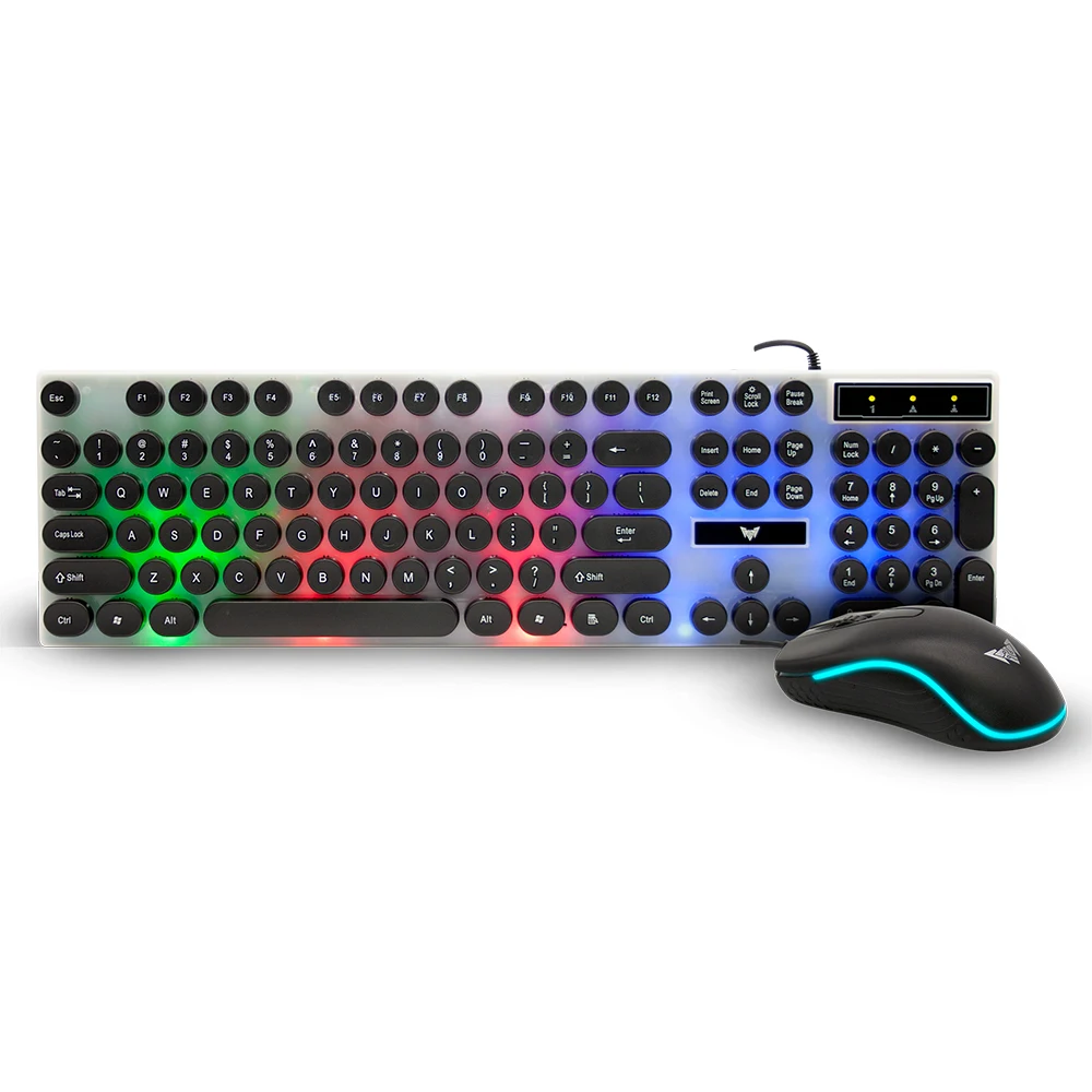CMMK-512 RGB Programmable Gaming Keyboard Mouse Set 104 Keys Wired USB Interface 1200 DPI 1.8m Cable for Gamers