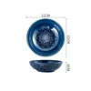 tazón azul oscuro de 8 pulgadas