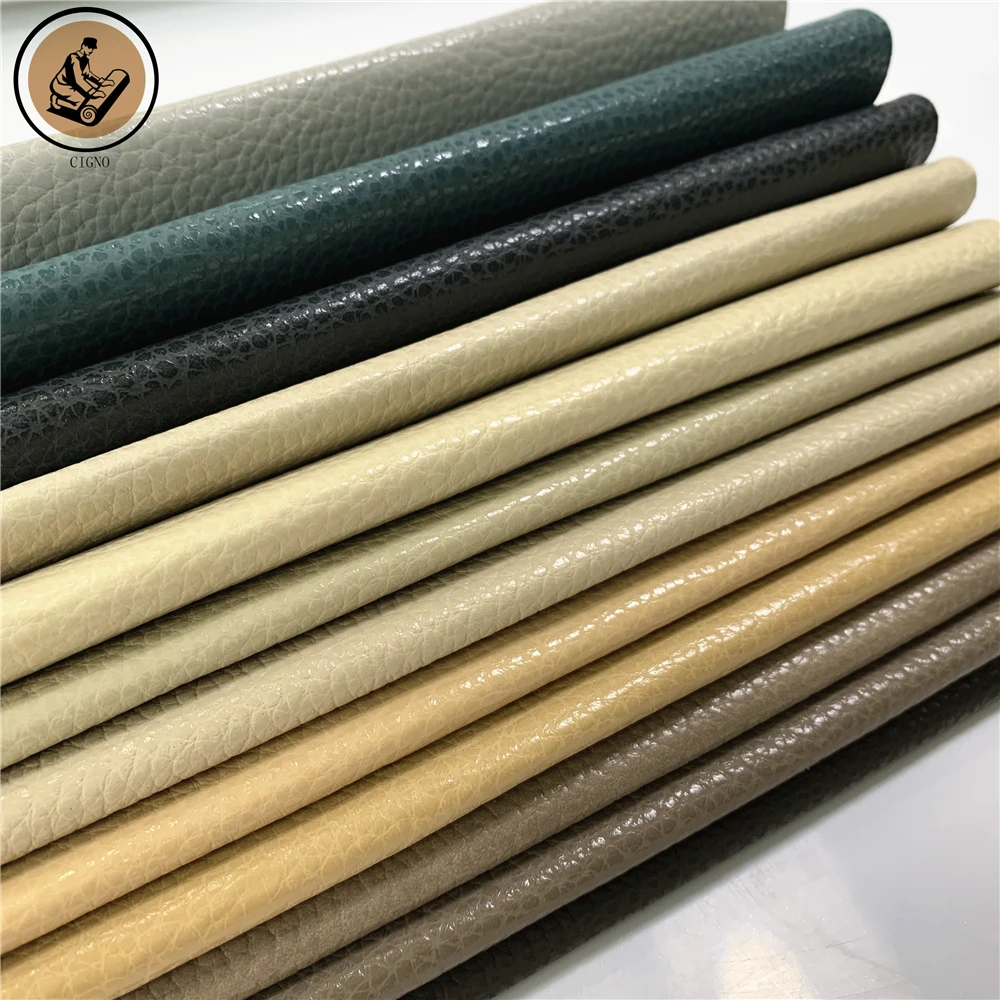 Factory-Price Litchi Lychee Grain Embossed Pearly-Lustre PU Microfiber Leather Elastic Sofa Chair Car Seats & Handbags Furniture