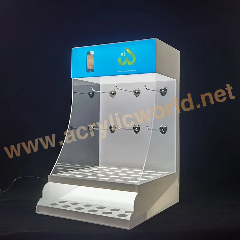 China Factory USB Cable Counter Display for Cell Phone Accessories /phone Accessories Counter Display