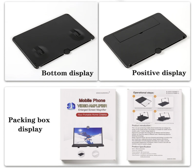 12 Inch 3D Mobile Phone Stand Bracket Screen Magnifier HD Video Amplifier  Cellular Screen with Movie Game Magnifying