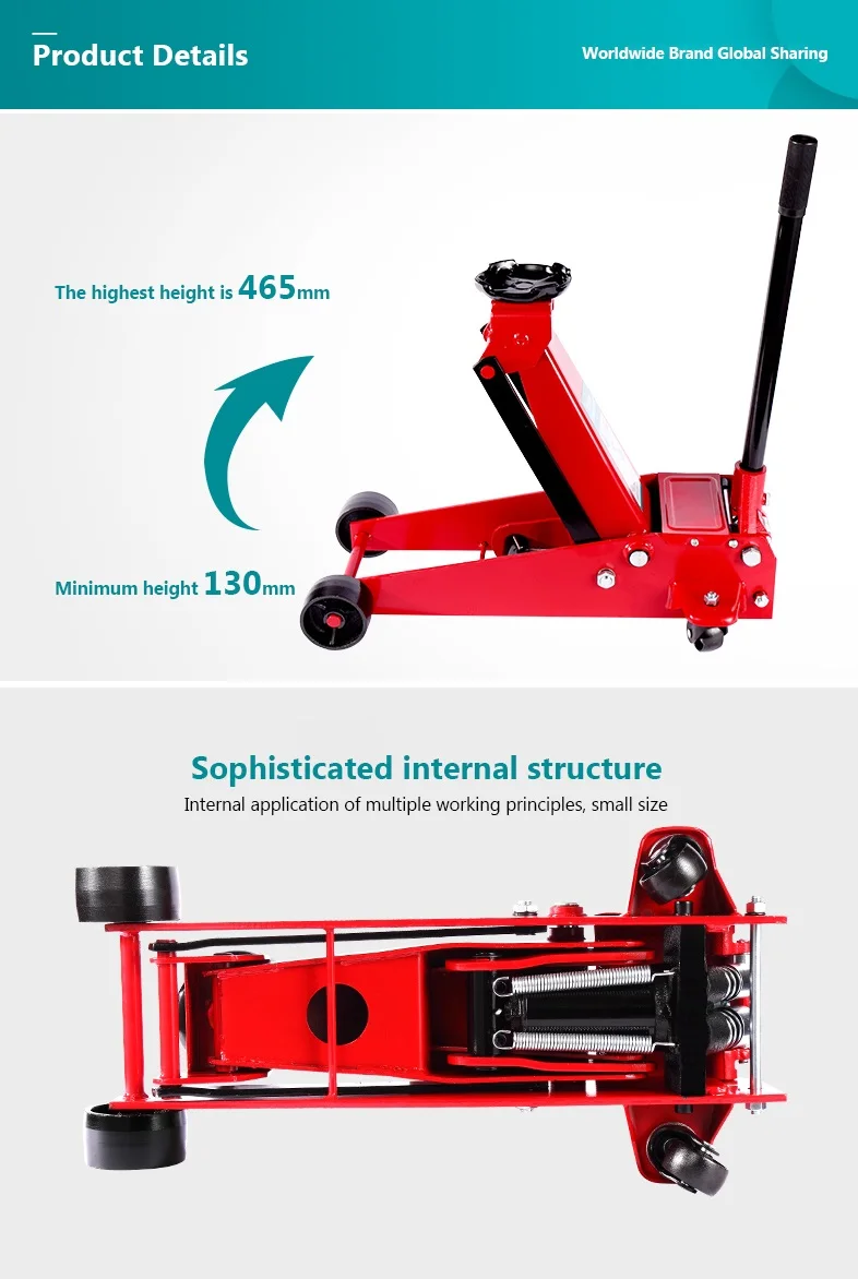 Ce Standard 3 Ton Hydraulic Low Profile Car Body Floor Jack With Dual ...