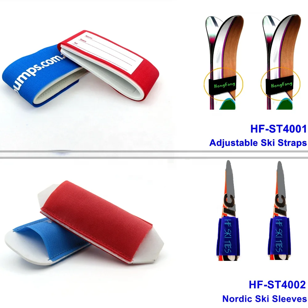 6 Fasce Regolabili In Velcro Per Sci – 48,4x5,4 Cm, Con Imbottitura In EVA, Per Sci E Bastoncini, Sport Invernali