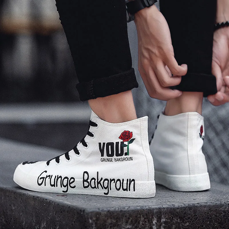 
 Холщовые высокие мужские ботинки 2019, желтые, белые, черные прогулочные Заводские кроссовки, модная спортивная повседневная обувь  