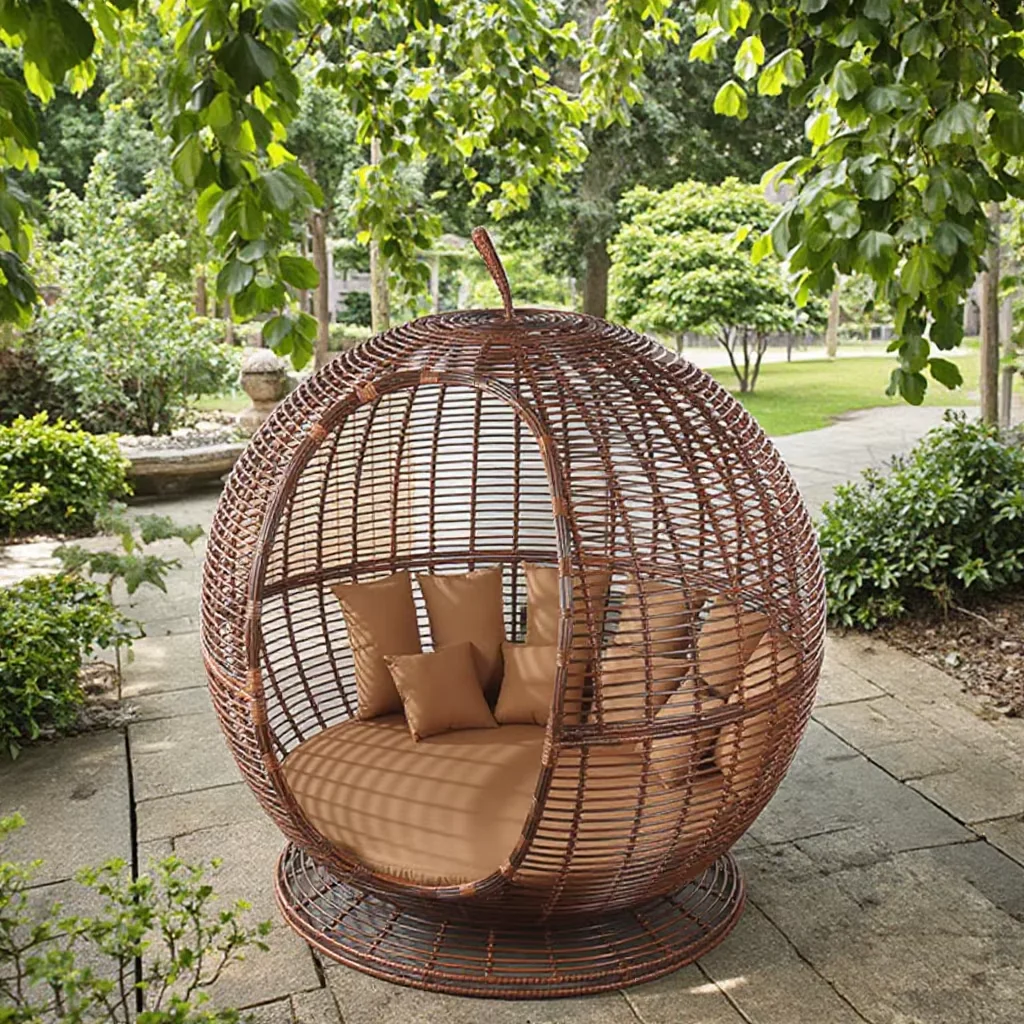 Divani Divano Da Esterno Tondo Set Di Divani In Rattan In Tessuto