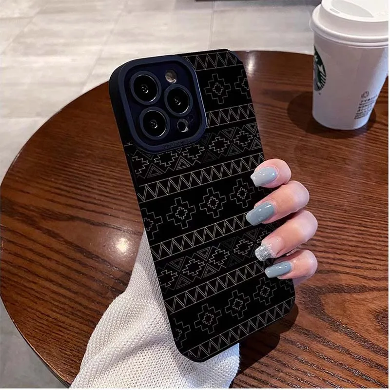 Multiple Styles Line Printing TPU Artificial Leather Mobile Phone Cover Case For Iphone 6 7 8 X Xr Xs 11 12 13 14 15 16 Pro Max