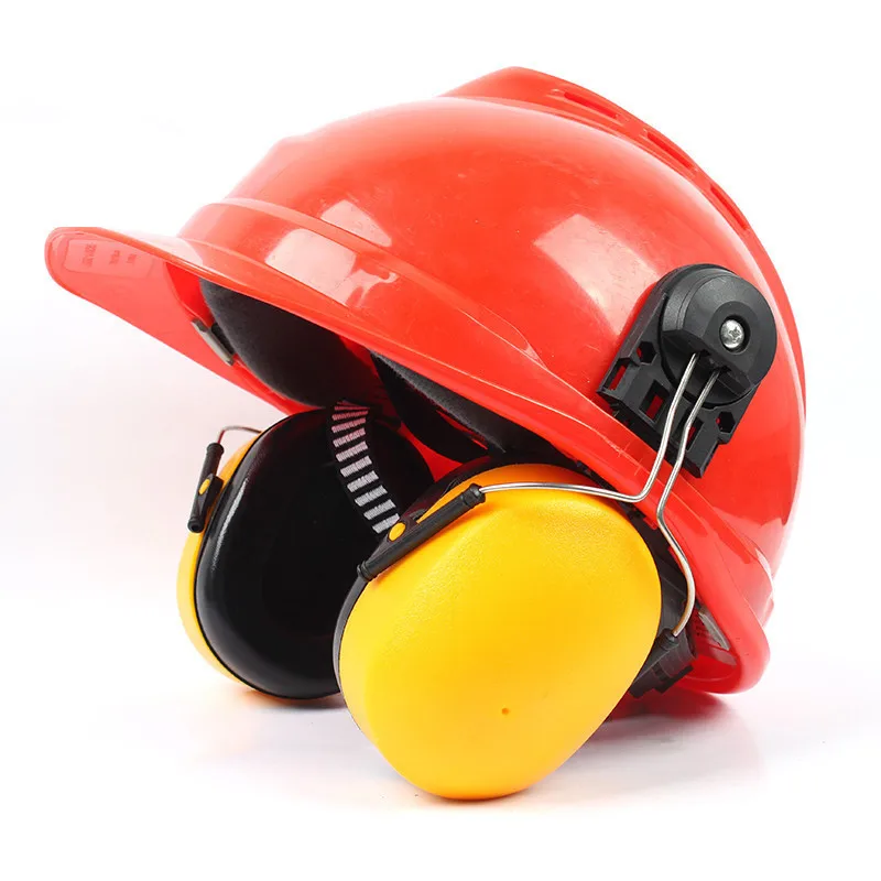 SNR28 NRR23 Customizable Color Noise Cancelling Reduction Yellow Earmuffs for Safety Helmet