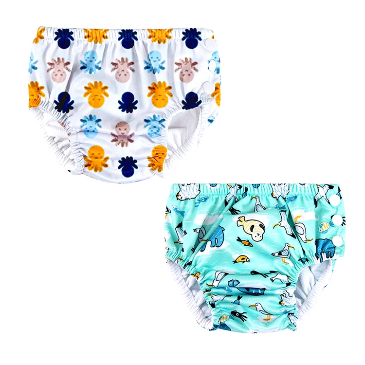 Natucare Eco Friendly Reusable Leopard Swimming Cloth Diapers For Baby