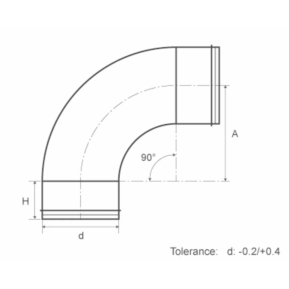 Hvac Ventilation System Ducting Bend 90 Degree Connector Stainless ...