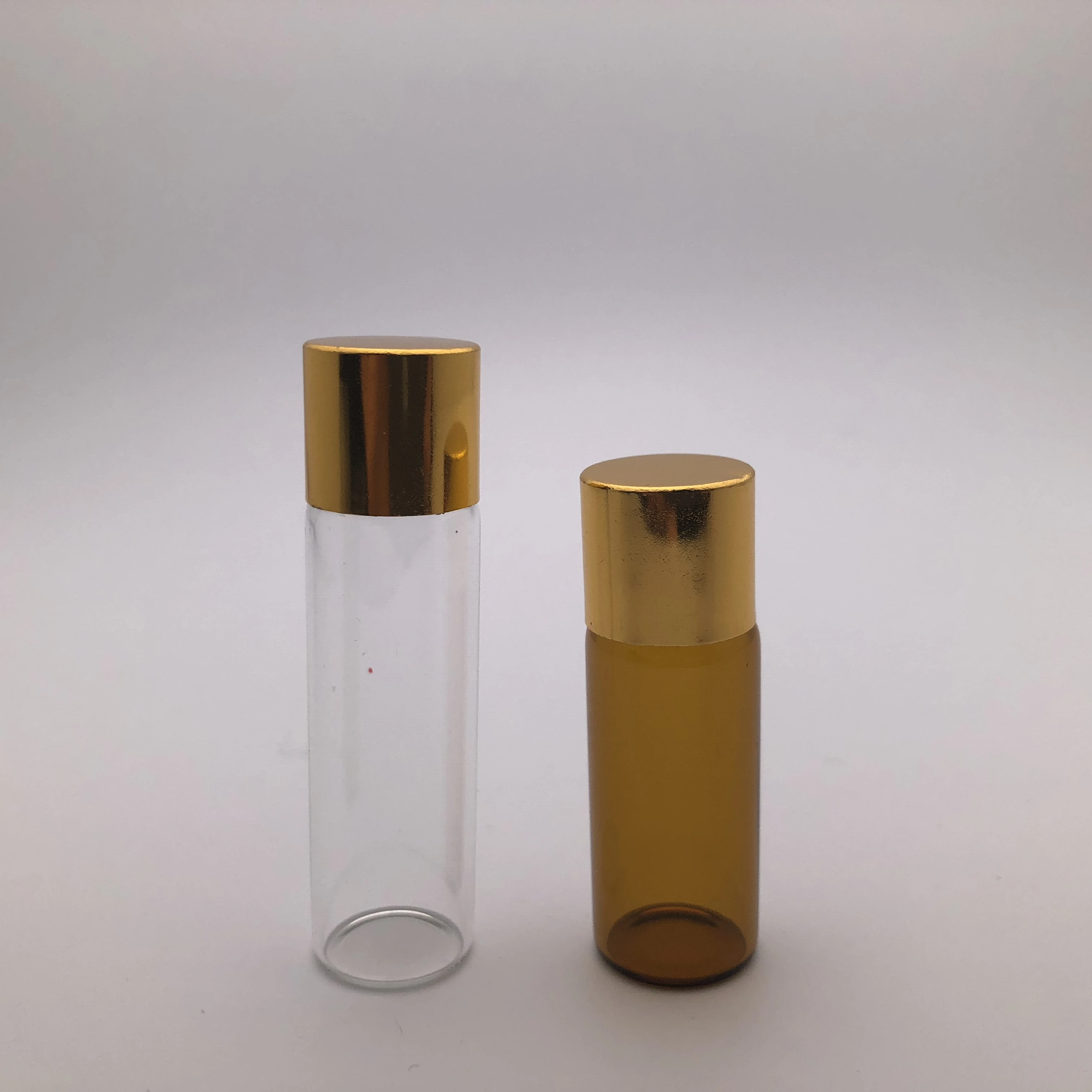 Amber Serum Mini Glass Vials With Gold Lids 5ml 10ml 20ml