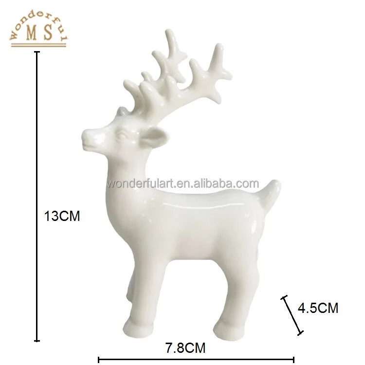 2023 Christmas Reindeer Statue Ornaments Ceramic Xmas Reindeers Glazed and Plated with Gold Silver Color Table Decor and gifts