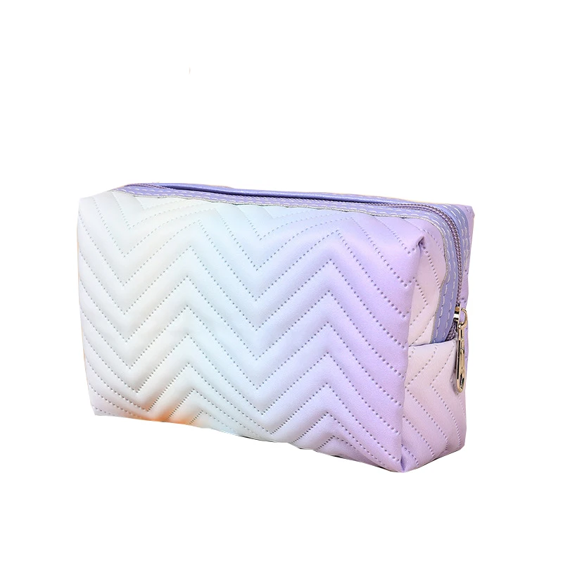 Cute Pink Gradient Small Travel Makeup Organizer Bag For Teens - Main Image