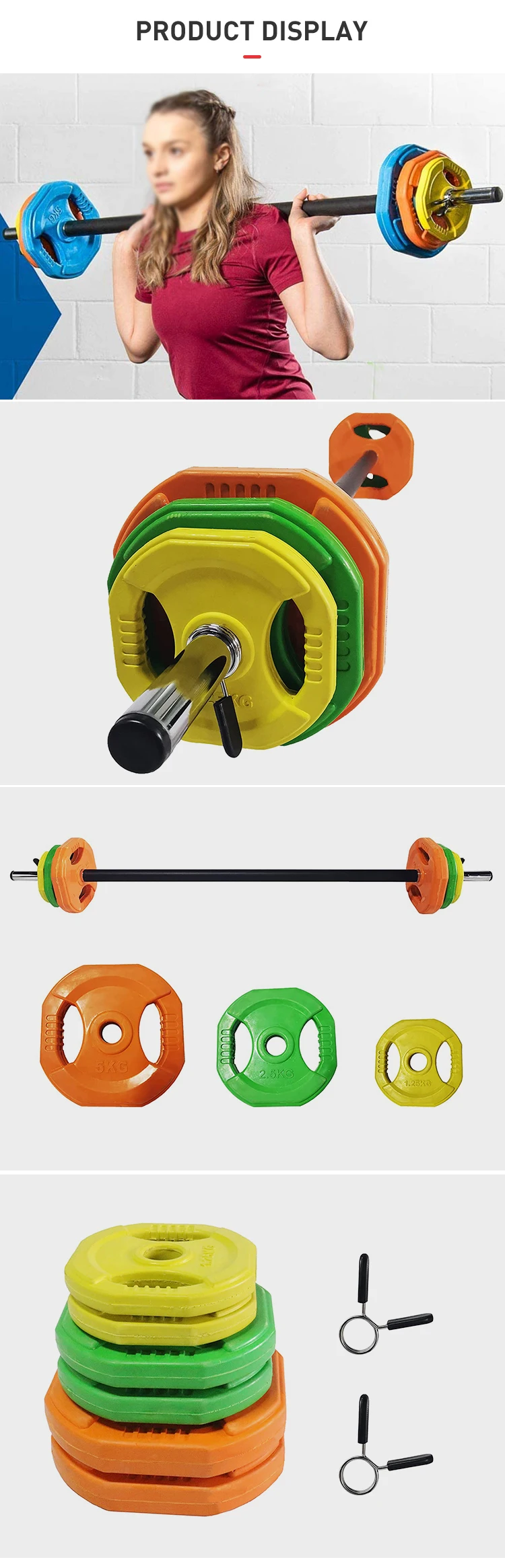 Guli Fitness Pump Set 20KG Aerobic Studio Lady Pump Weights Barbell Set Rubber Coated Weight Plates With Bar And Spring Collar