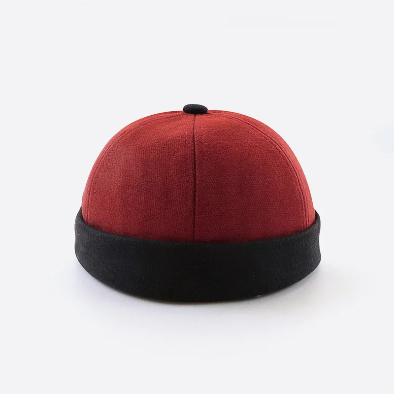 Unisex Skull Cap Sailor Cap Rolled Cuff 
