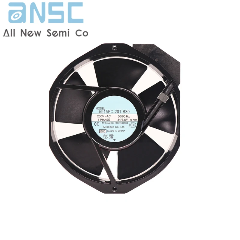 Original Axial flow fan 5915PC-20T-B30 200V 172*150*38 0.236A 2700RPM Industrial aluminum frame AC cooling fan