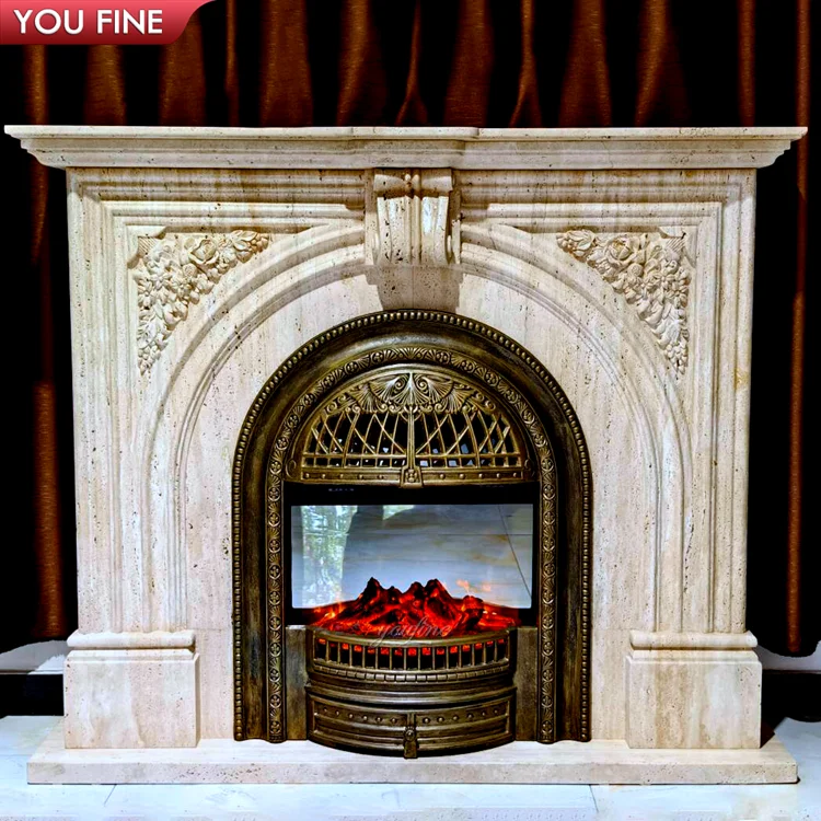 Indoor Classic Arched Marble Fireplace Surround