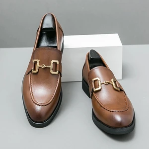 2026 Leather Shoes for Men Genuine Leather Mens Formal Oxford Shoes Moccasin Male Footwear Luxury Business Casual Shoes