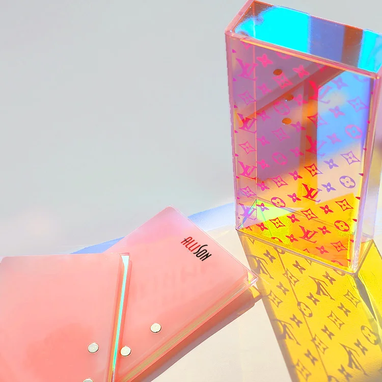 Customized Beauty Eyelash Salon Tool Eyelash Extension Tiles Acrylic Lash Pallet With Cover