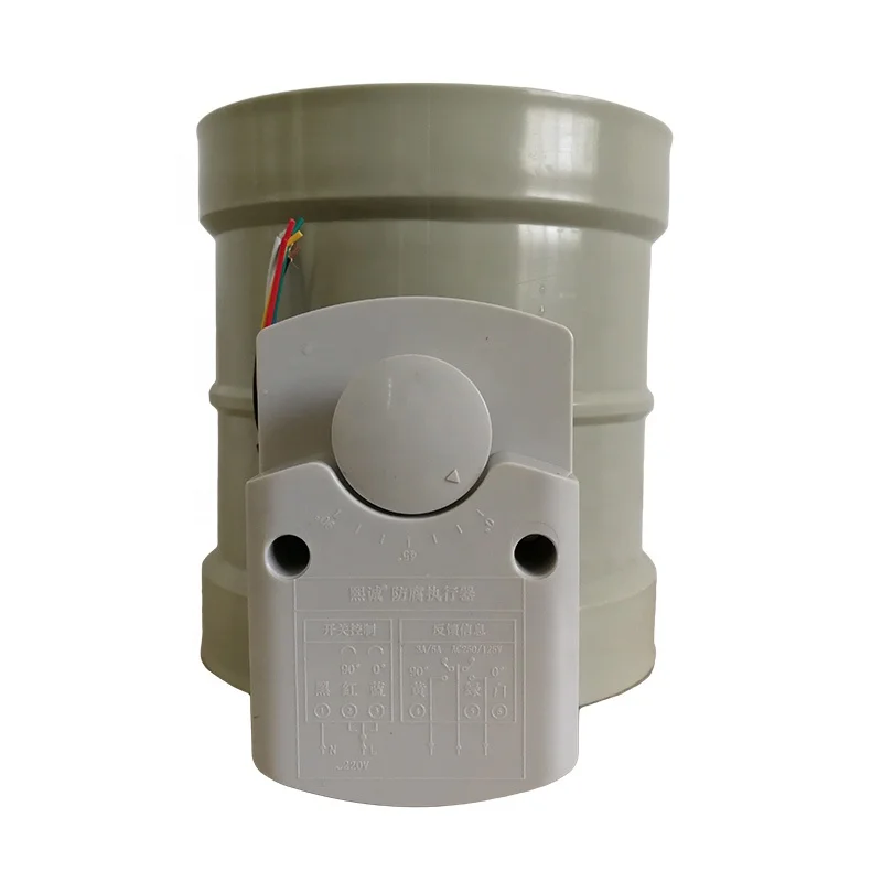 Electric Floating Ball Normally Closed Exhaust Ball Valve Polypropylene Check Valve for Duct Ventilation with Remote Control Pp