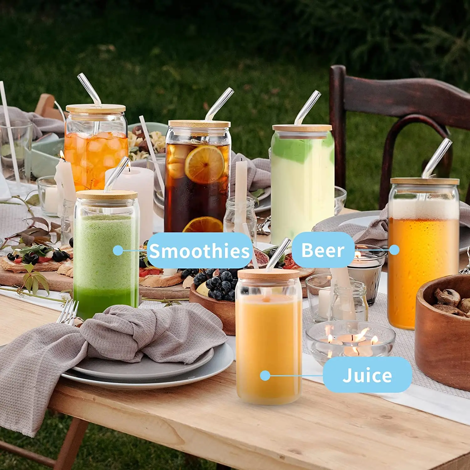 Reusable Can Shaped Cold Water Transparent Iced Coffee Drinking Glasses