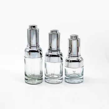 Small Clear Cylinder Glass Serum Dropper Bottle Set 20ml 30ml 40ml
