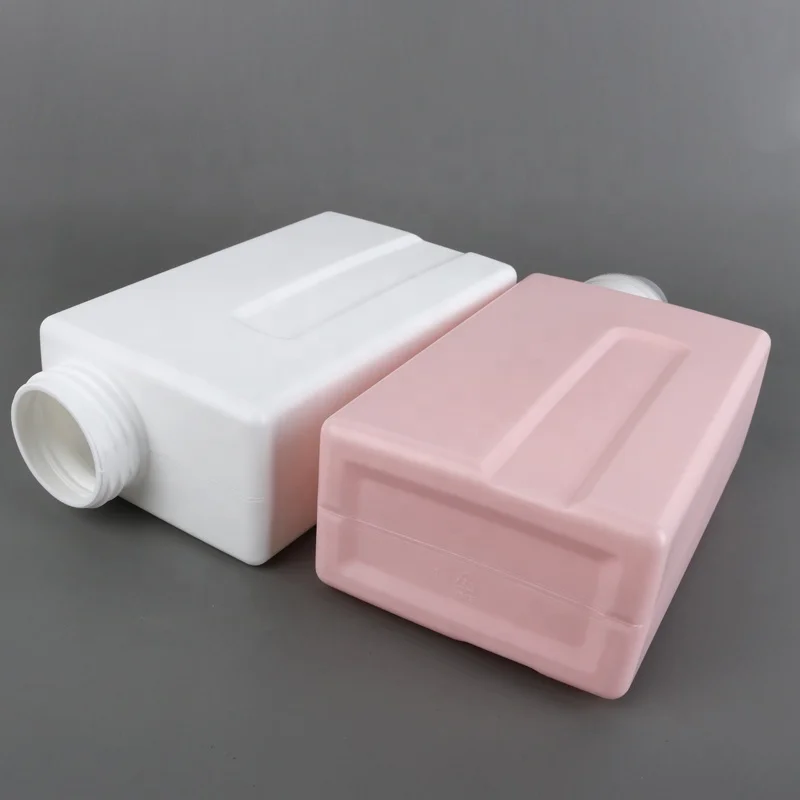 Wholesale  600 ml 1000 ml HDPE Plastic White pink Grey square Mold Liquid Dispenser Packing Laundry Detergent Bottle