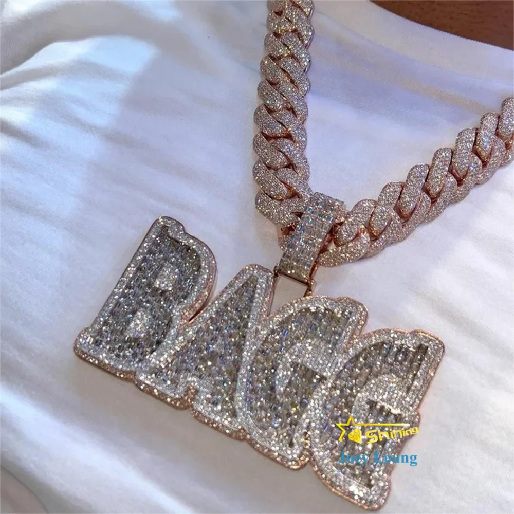 Pass Diamond Tester Vvs Moissanite Pendant Hip Hop Jewelry 925 Silver