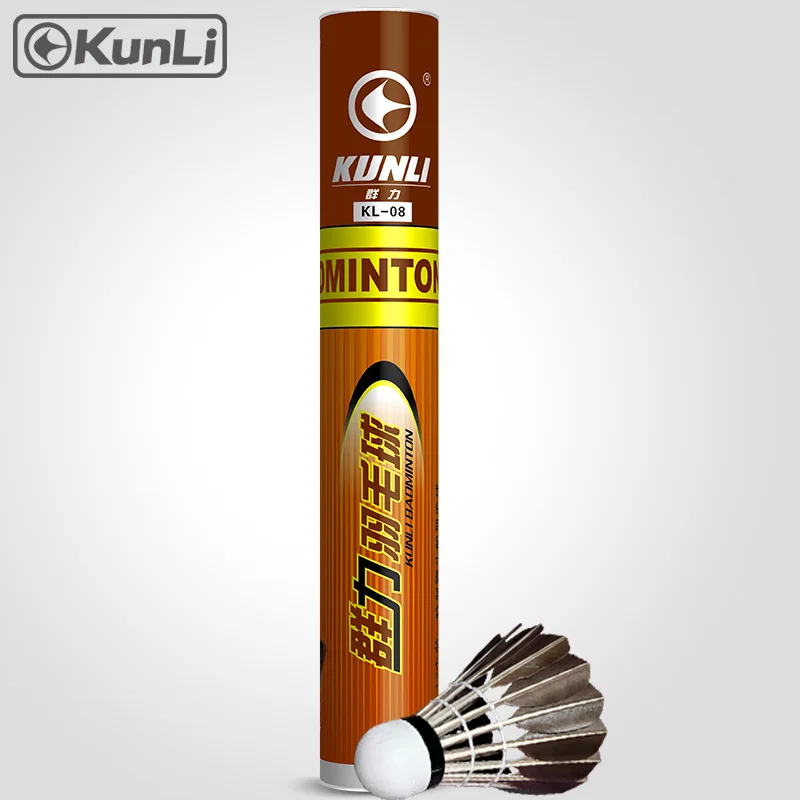 バドミントン シャトル 羽毛 コルク 120球 シャトルコック製造Kunliバドミントンシャトル黒ガチョウコルク羽
