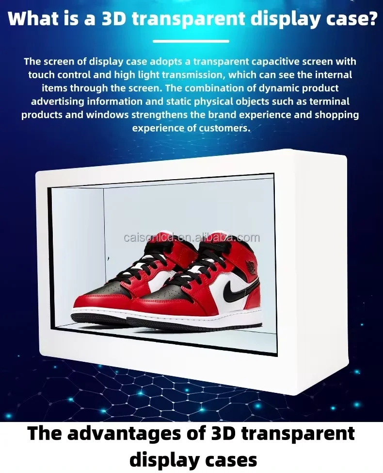 product 215 inch transparent lcd display cabinet 3d showcase advertising crystal display box monitor showcase-2
