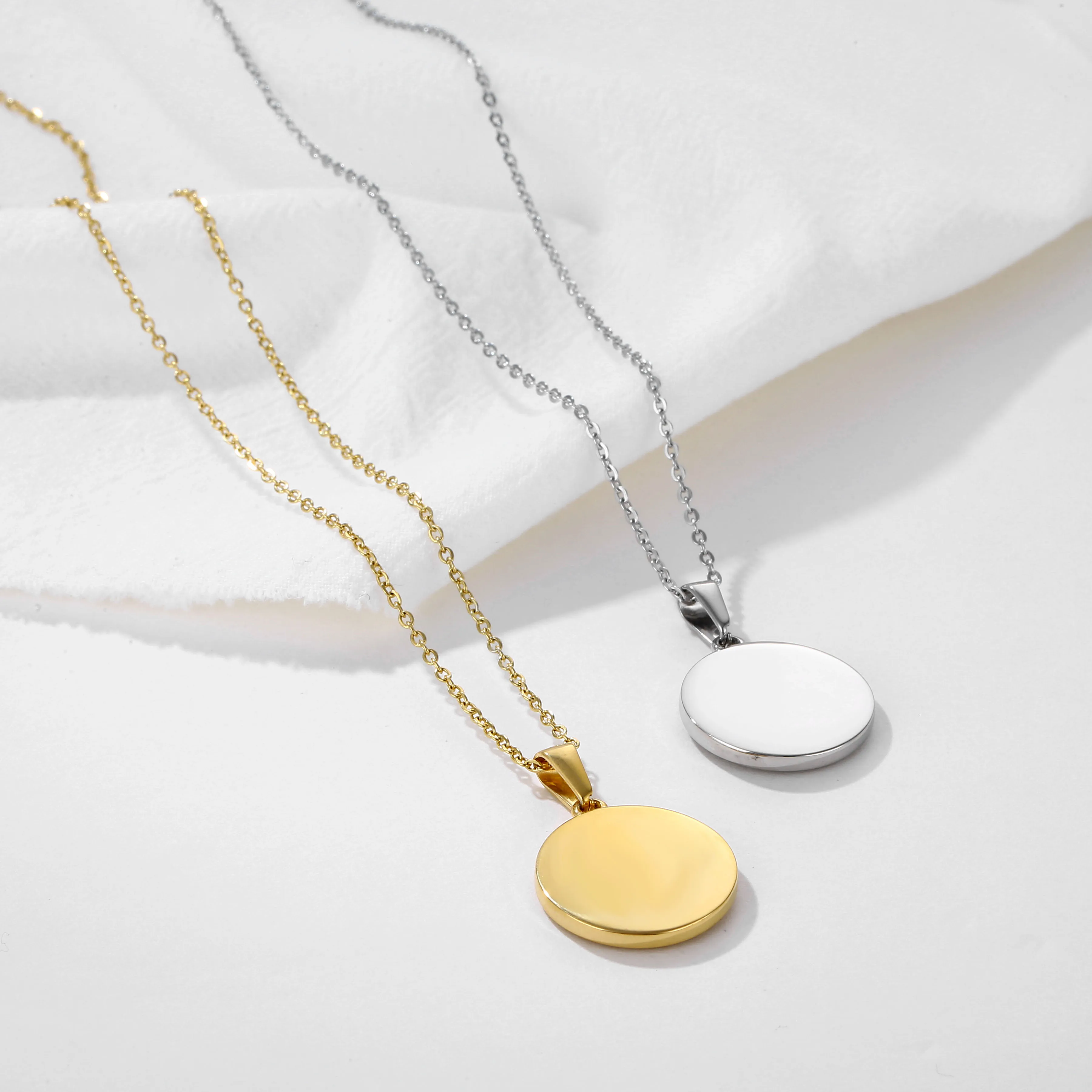 빈티지 스테인리스 스틸 컴파스 펜던트, 18K 골드 남녀 목걸이