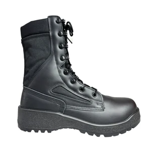 PU Rubber Outdoor Hiking Boot Lace up Style Smooth Cow Leather Fabric Training Anti Slip Functions Sand Color for Men