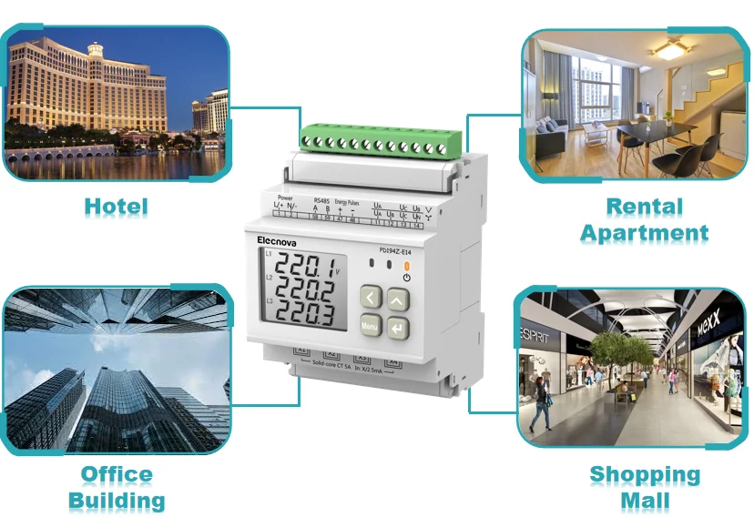 LCD Display Multi Functional THD 3 Phase Unbalance Energy Monitoring Data Logger Power Meter
