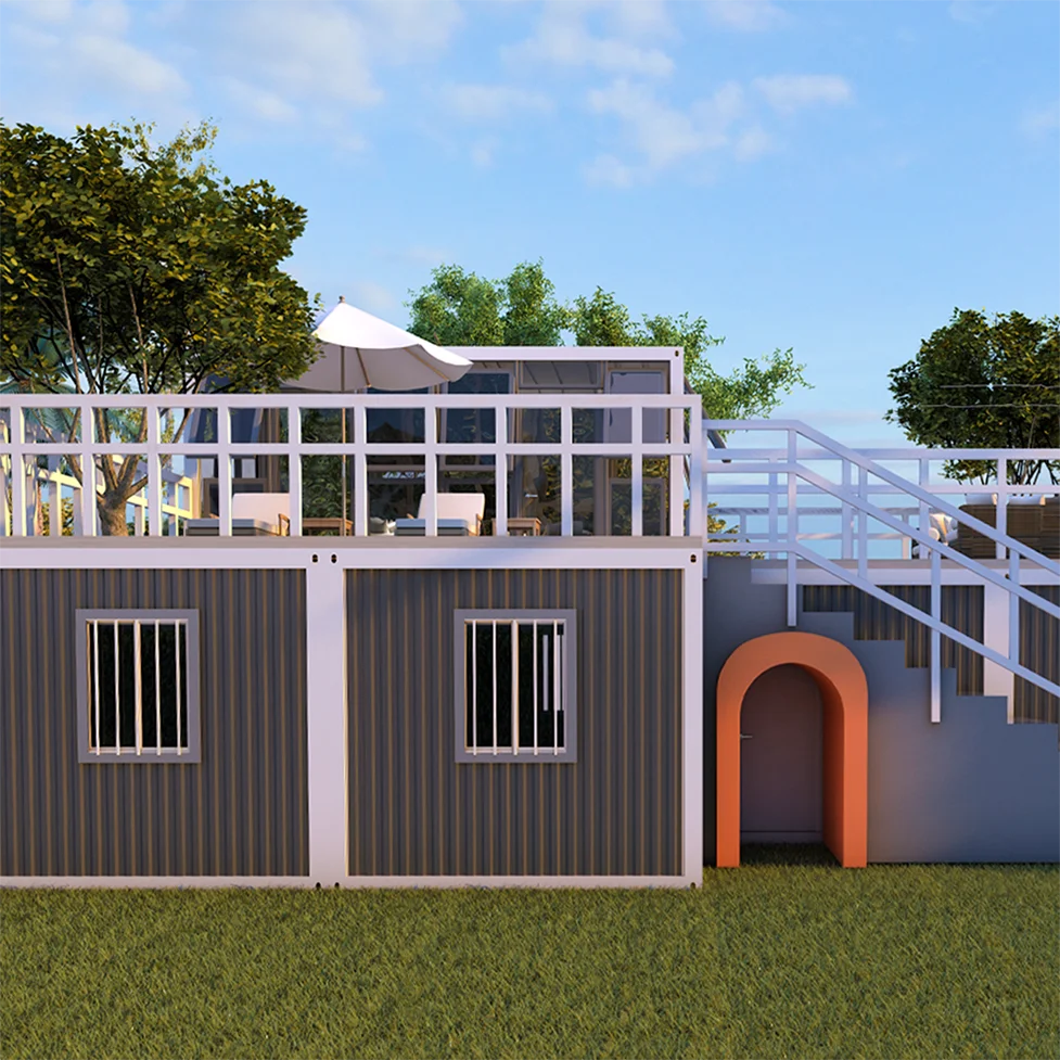 2 Stories Shipping Container Frame House Prefabricated Prefab Modern Home Luxury Villa