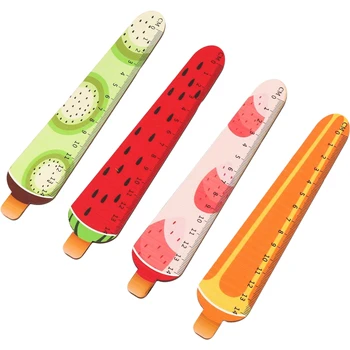 Multi-specification Wooden Bookmark Stationery Fruit-shaped Learning Stationery Gifts Desk Cartoon Wooden Ruler Ornaments