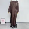 Coffee Strappy sequined long dress