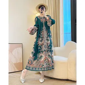 Noble Kuo Wife Vintage Floral Floor-Length A-line Chiffon 100% Polyester Party Dress for Mother 4050-year-old
