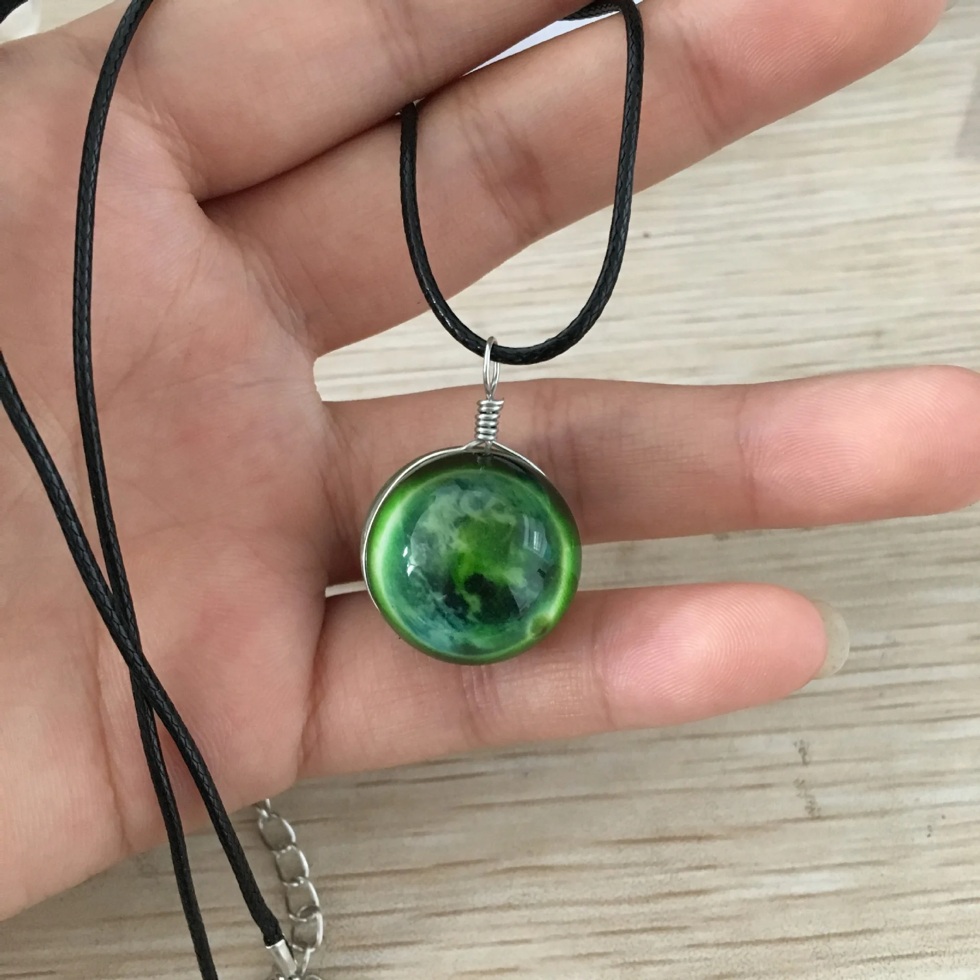 2025 Luminous Manga Nebula Space Universe Starry Sky Galaxy Rope Chain Glowing Glass Ball Necklace