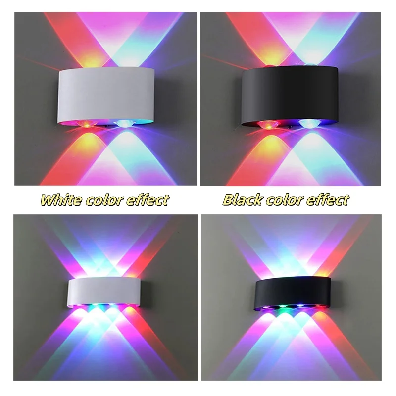 RGBYP Color Changing  Round Half Round Design Wall Light  Outdoor up / Down Wall Lights Waterproof IP65 Modern Outdoor Wall Lamp