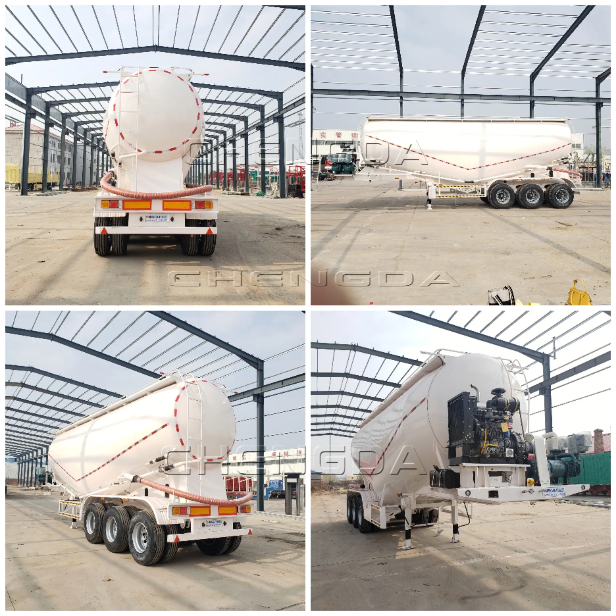 4axles bulk cement semi trailer