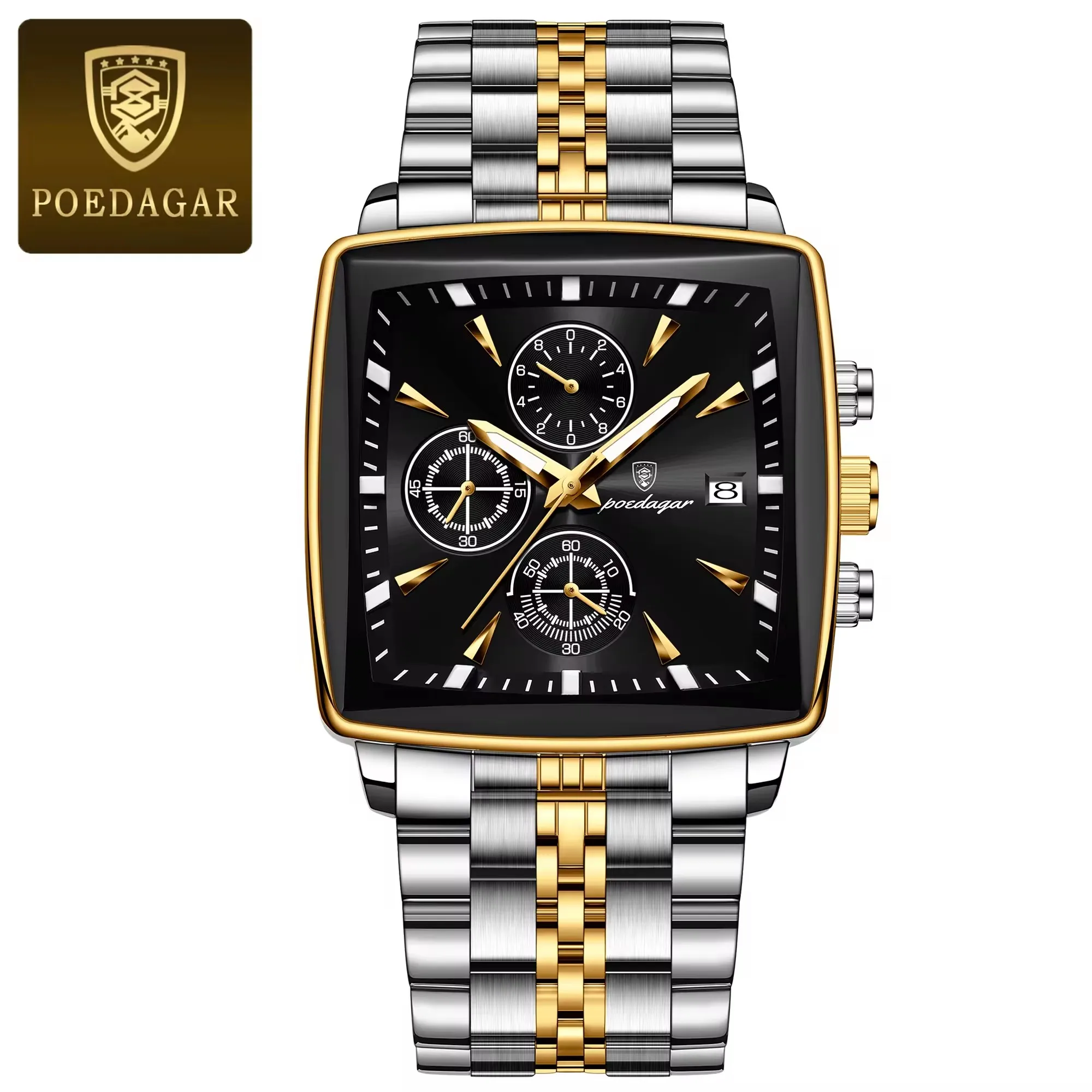 POEDAGAR Watch New Luxury Men's Quartz Watches 866 Man Wristwatch Chronograph Date Displ aperçu 11