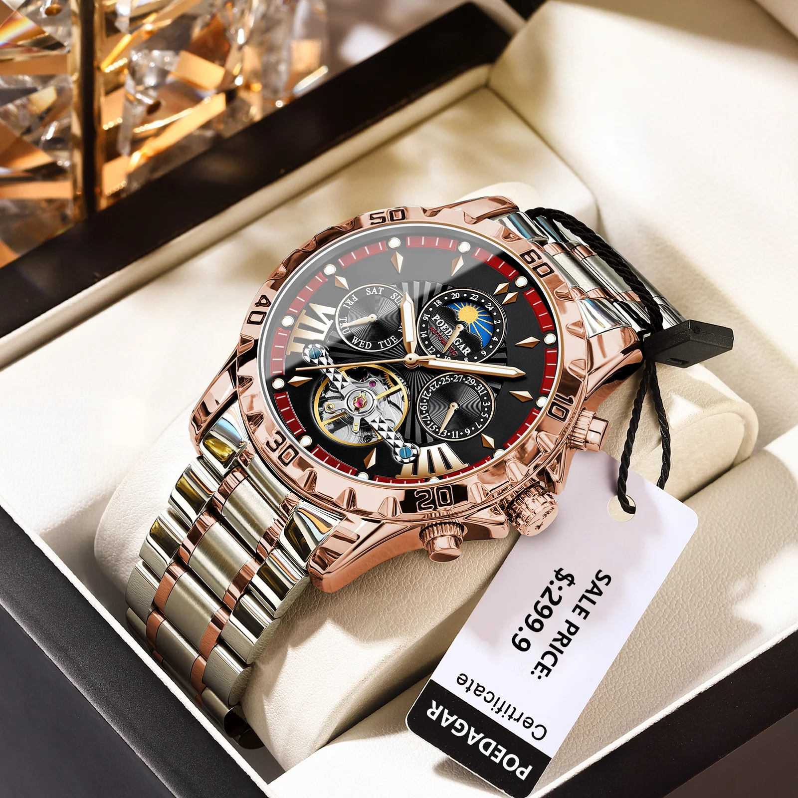 Poedagar 1410 Men's Tourbillon Luxury Watch