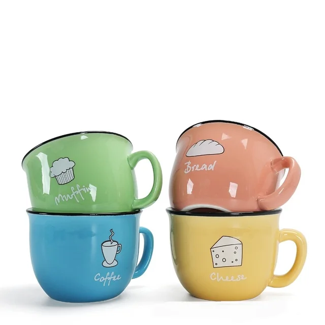 Sample Free Coffee Mug Cartoon Ceramic Coffee Mug Couple Creative Breakfast Cup